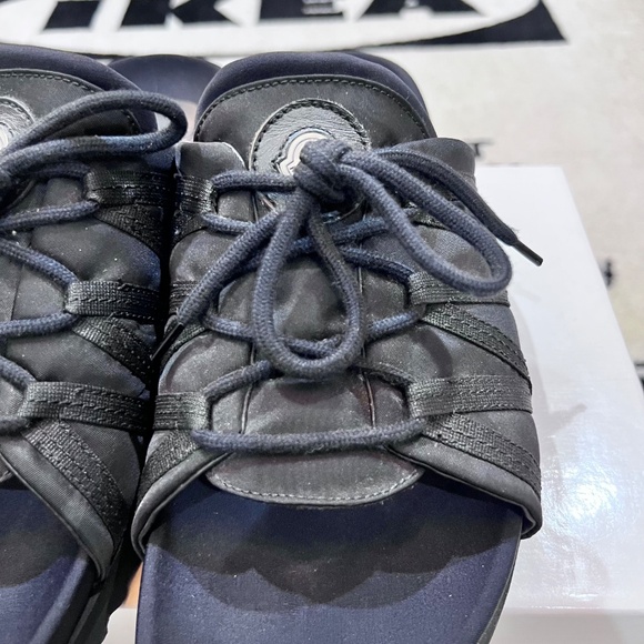 RARE! Moncler Lace Up Primaelo Slide Platform Sandal - Black - Picture 6 of 10